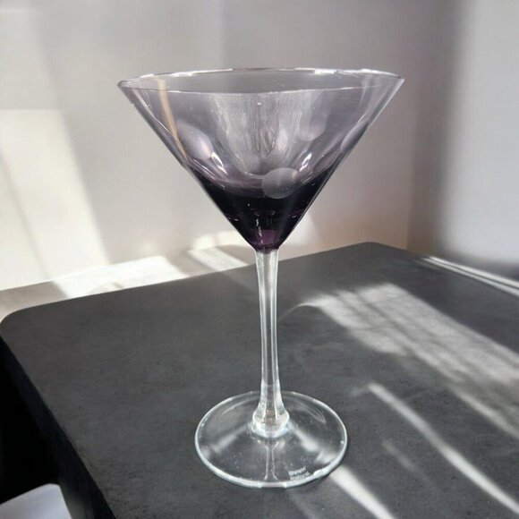 Waterford Marquis POLKA DOT Purple Amethyst Martini Glass Drinking Crystal - Picture 1 of 13